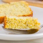 Piece of Lemon Poppy Seed bread on the fork