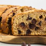 banana bread on the cutting board
