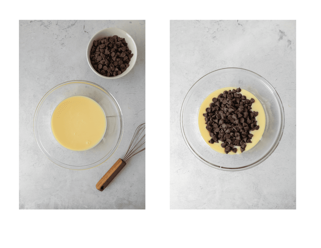 2 pictures making of whipping topping