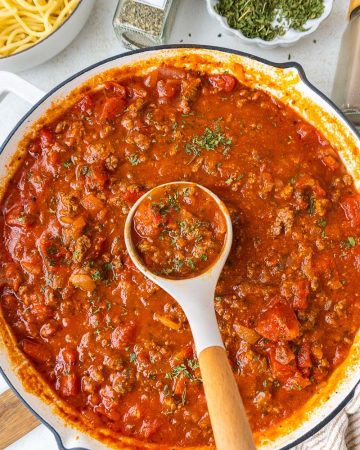 spaghetti sauce with ground beef