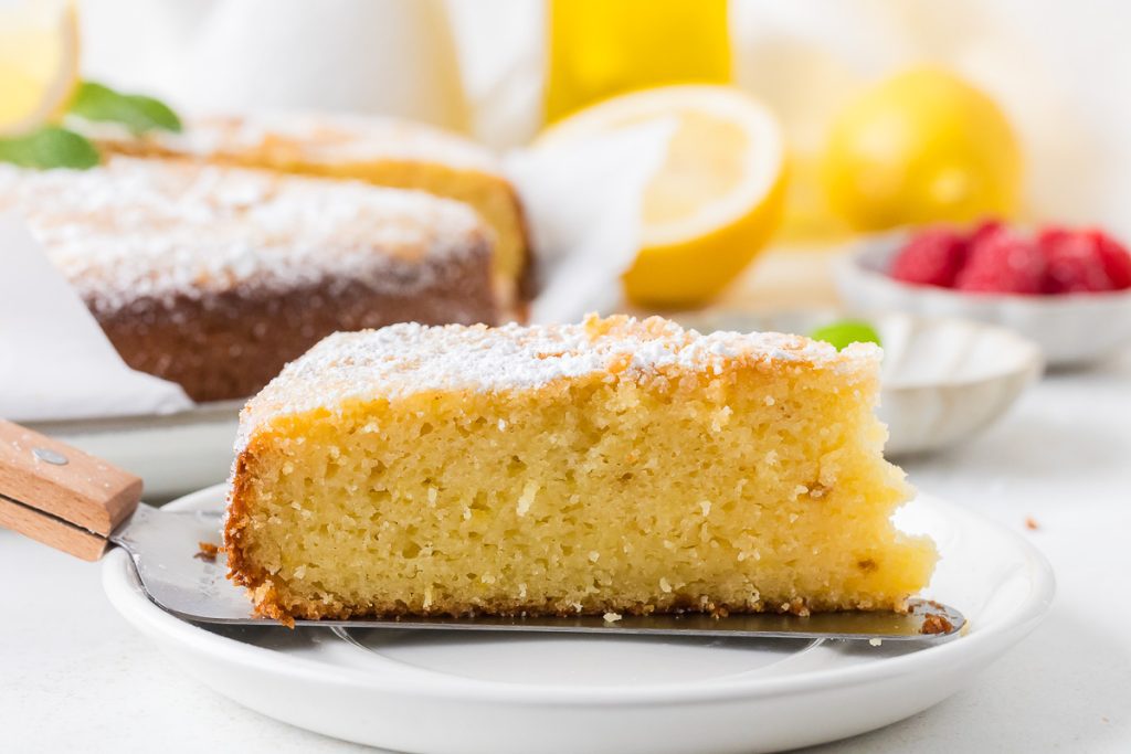 lemon cake served at the table