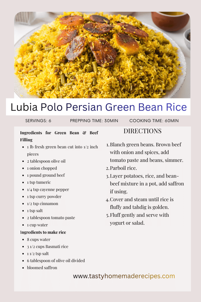 Recipe card for Lubia Polo