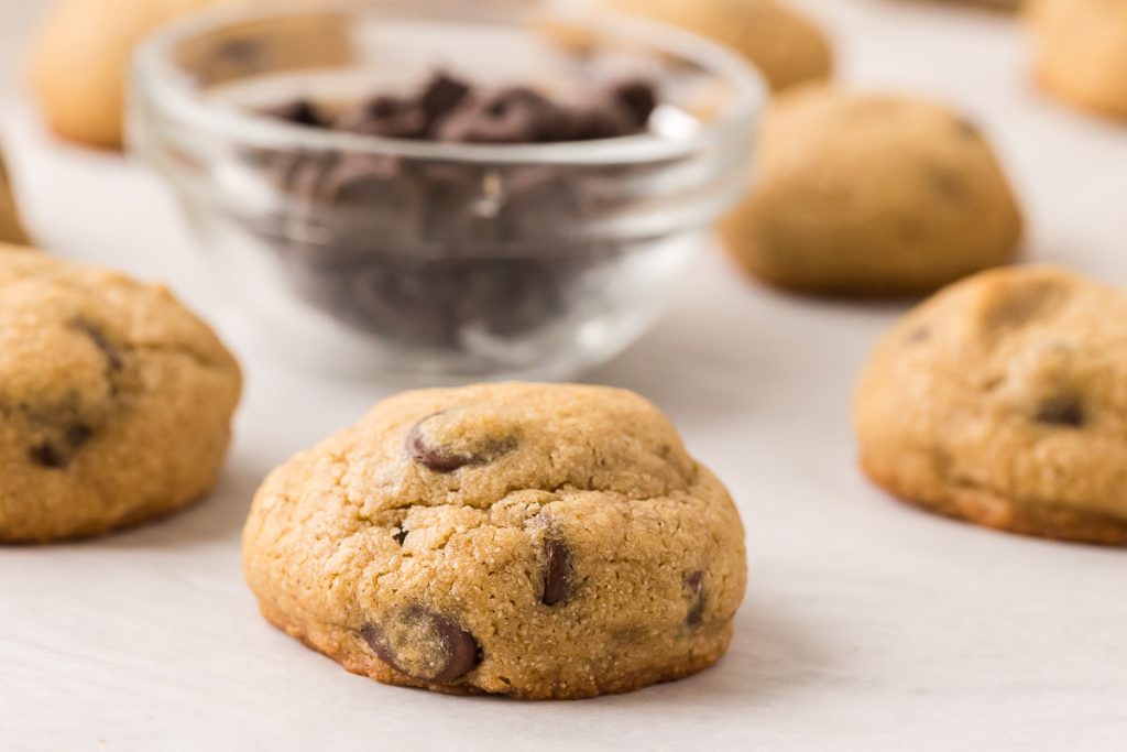 barley chocolate chips cookies on the baking sheet