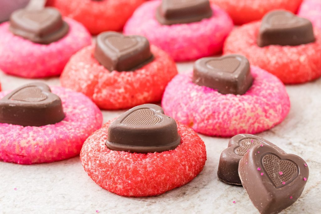 chocolate heart cookies on the table
