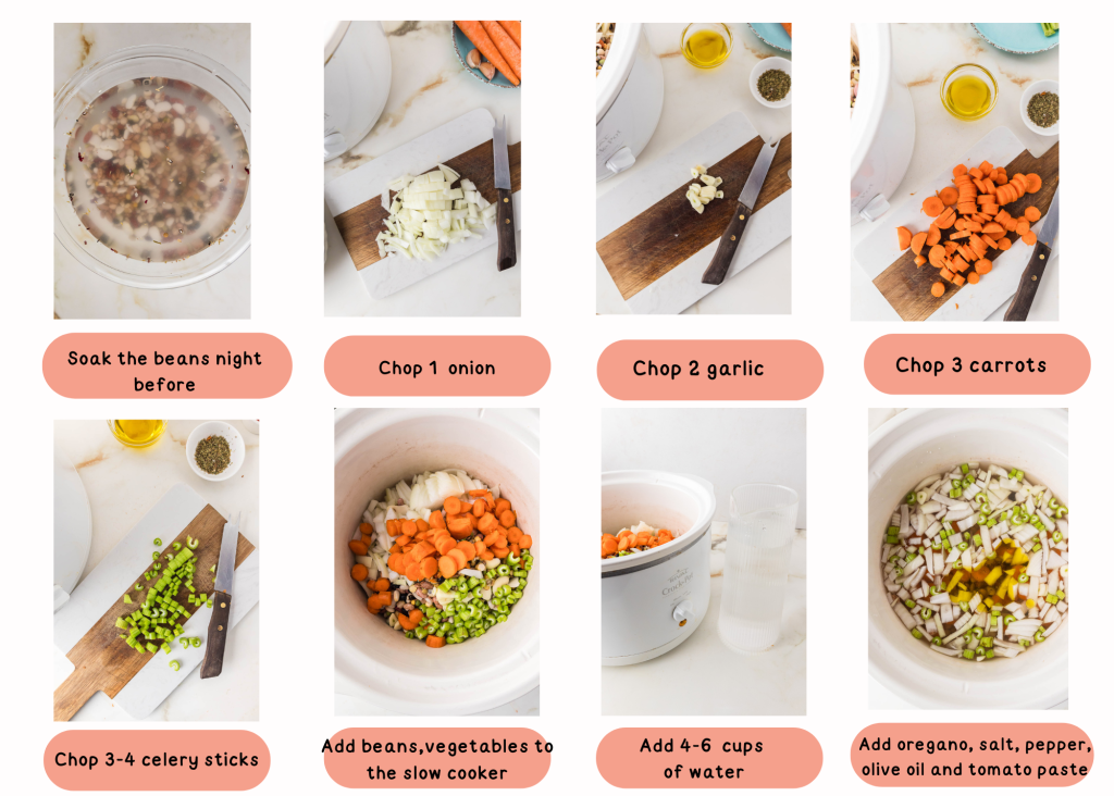 instruction in pictures how to prepare the mixed bean soup