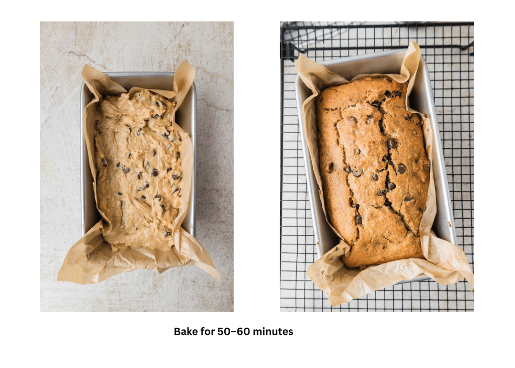 Banana bread in the baking pan