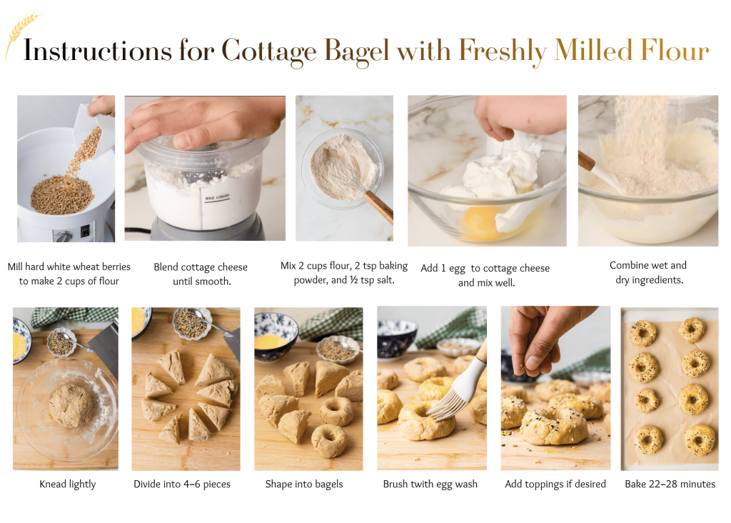 Instructions for cottage Bagel with Freshly Milled Flour