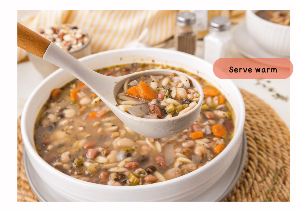 serve warm bean soup
