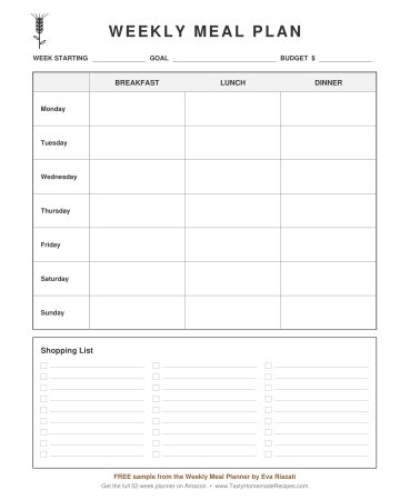 Weekly Meal Planner book cover by Eva Riazati