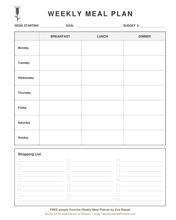 Weekly Meal Planner book cover by Eva Riazati